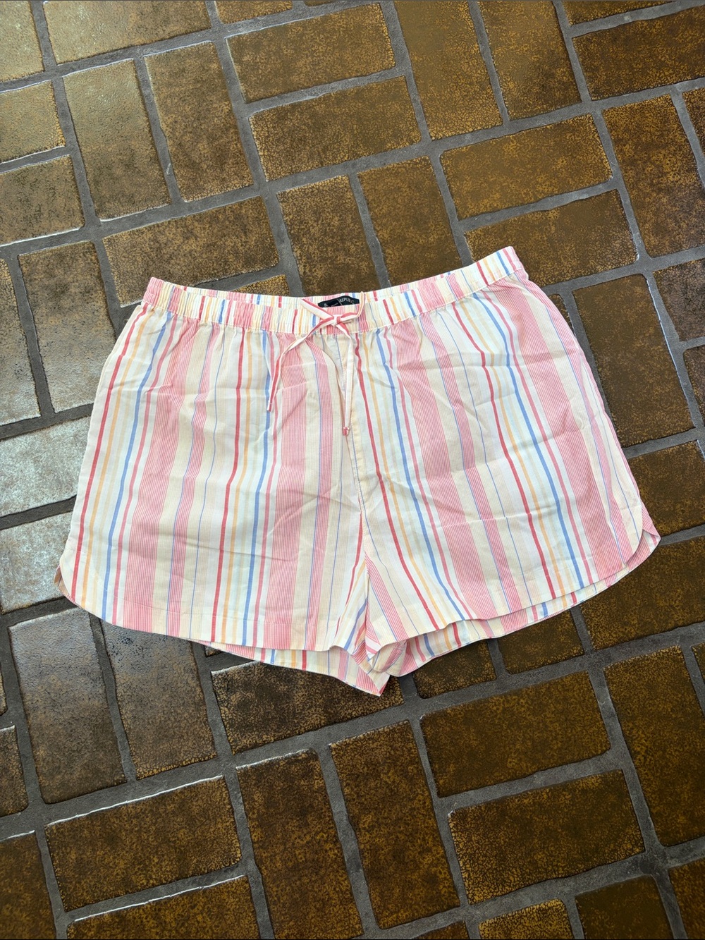 NWT Banana Republic Factory Multicolor Striped Cotton Drawstring Lounge Short